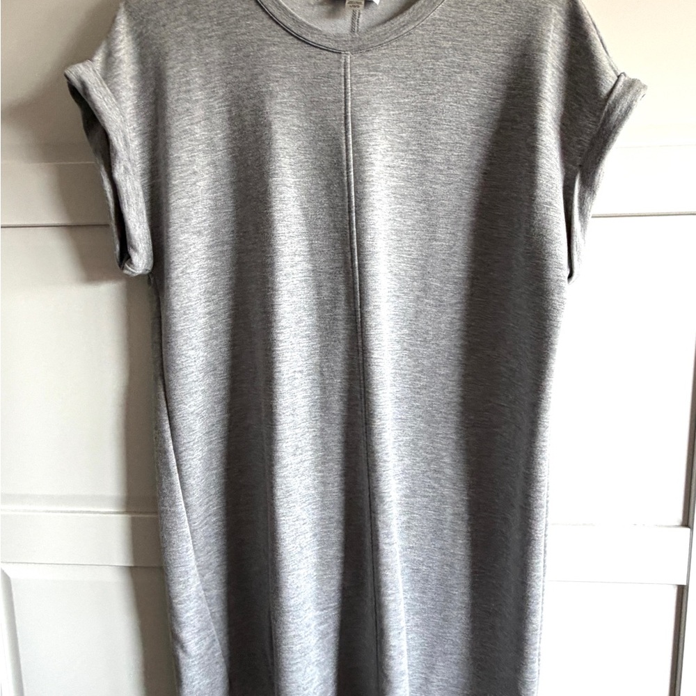 Womens Calvin Klein T-shirt Dress Tunic Gray Grey Large Mini Short Sleeve
